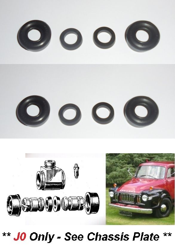 REAR BRAKE WHEEL CYLINDER REPAIR SEALS KITS x2 (Bedford J0 Truck) (1960- 65) 